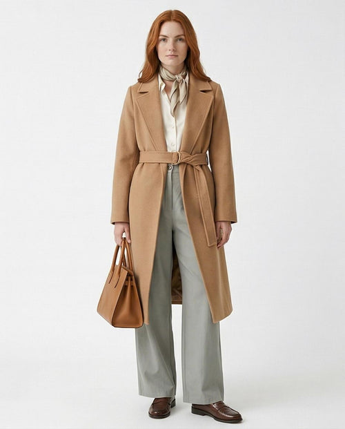 Ravin Wide-Leg Pleated Tailored Trousers in Sage Mist - R216643