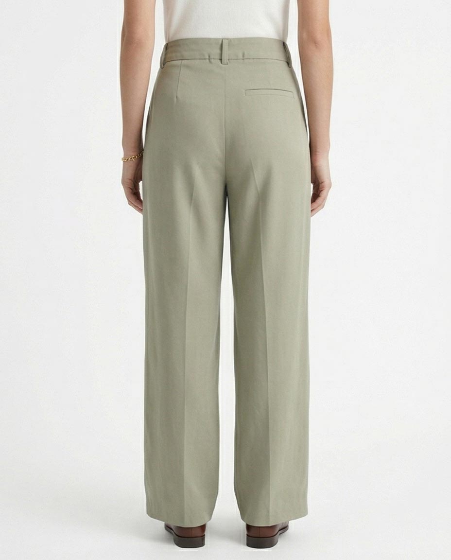 Ravin High-Waisted Wide-Leg Pleated Trousers - Mint Green - R216644