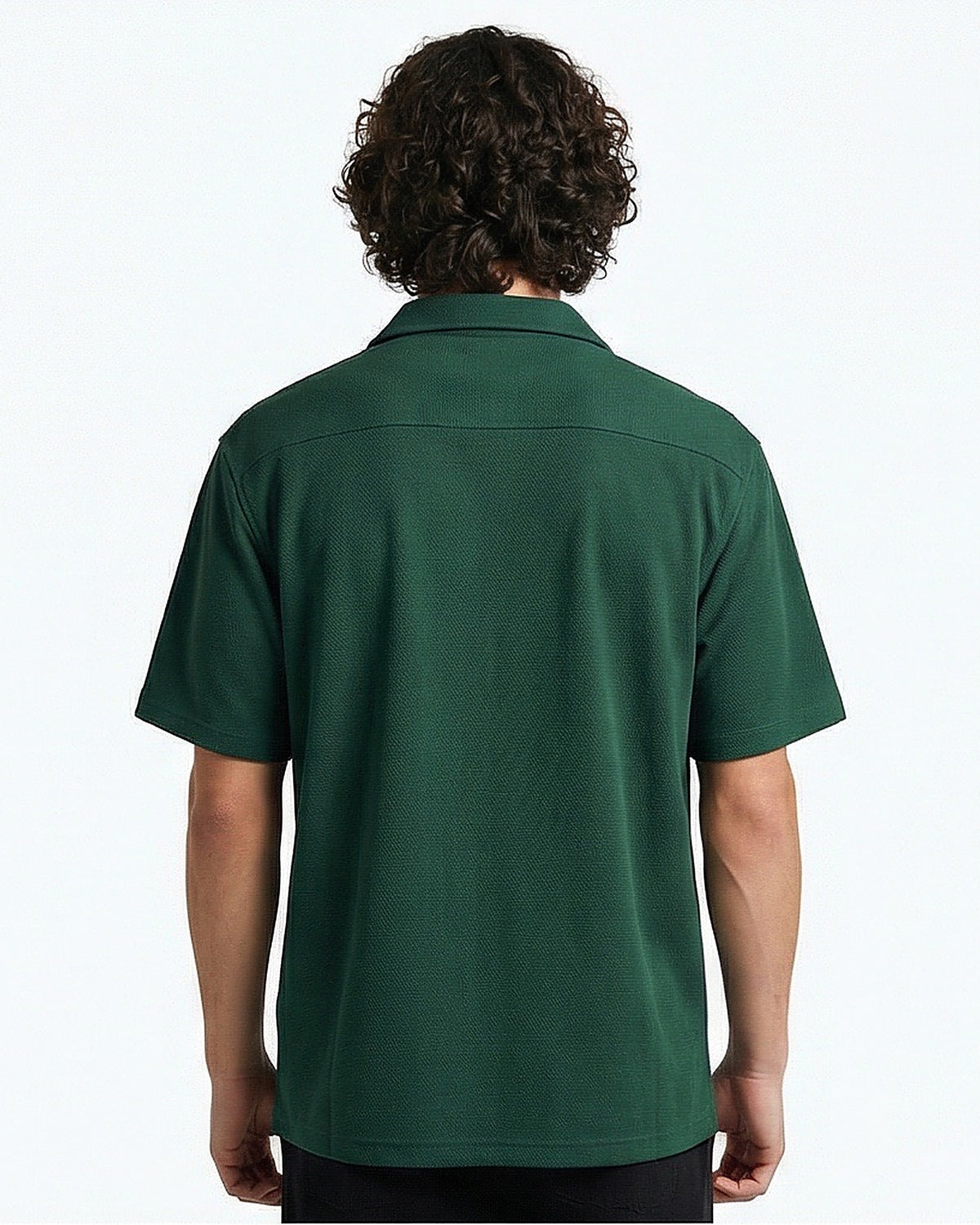 Forest Green Textured Resort Shirt - R216750