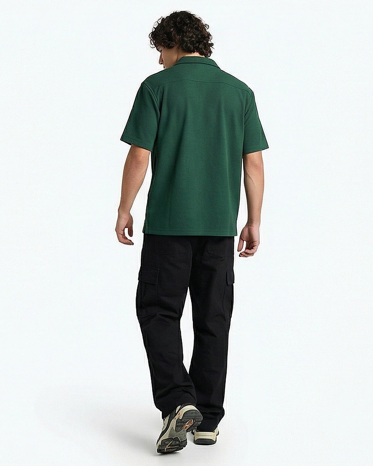 Forest Green Textured Resort Shirt - R216750