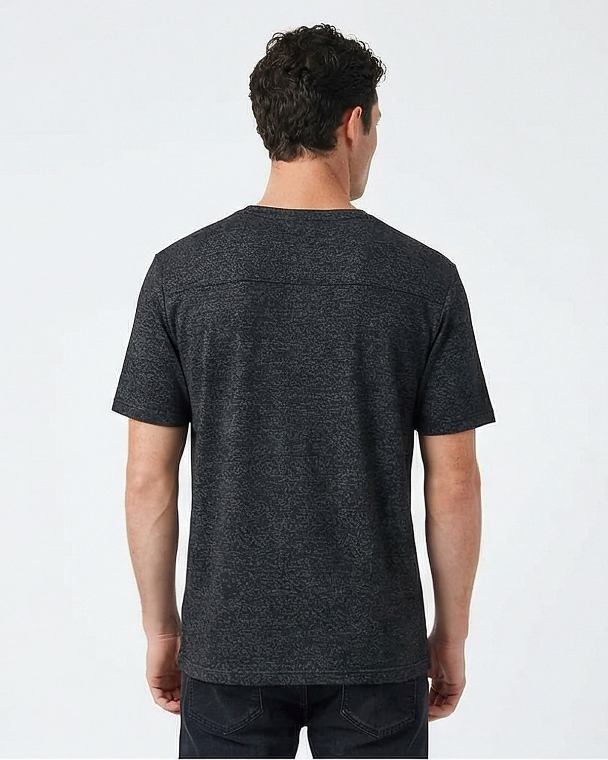 Charcoal Heather Textured Knit Tee - R216799