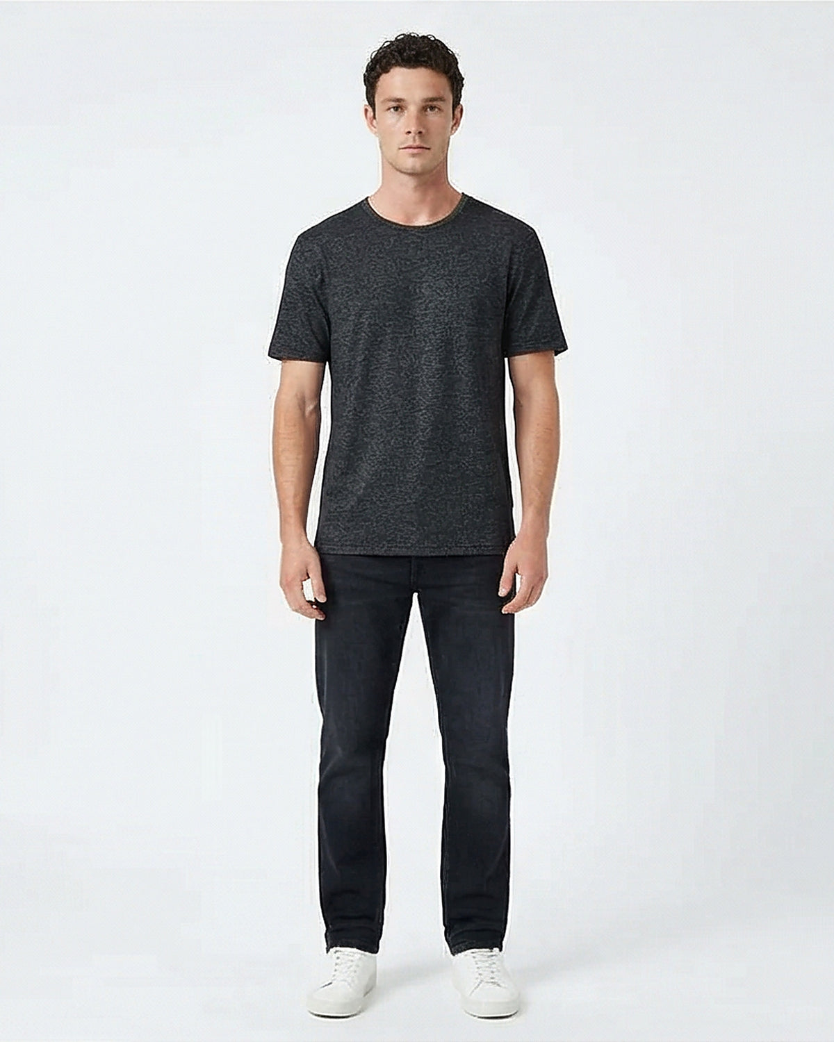 Charcoal Heather Textured Knit Tee - R216799