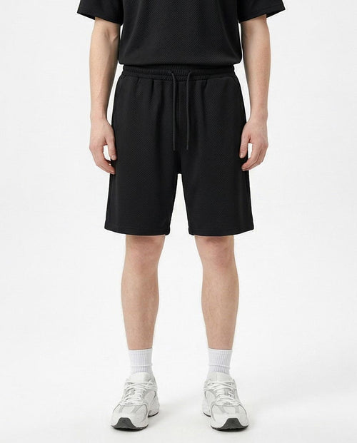 Ravin Men's Herringbone Textured Athletic Shorts – Black - R216808