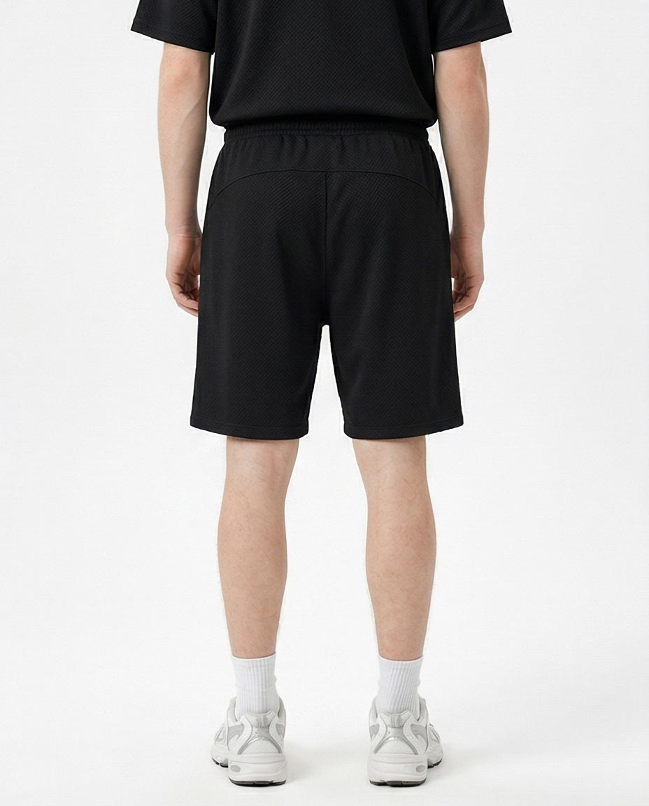 شورت رياضي رجالي بتصميم متعرج من ريفين - أسود - R216808