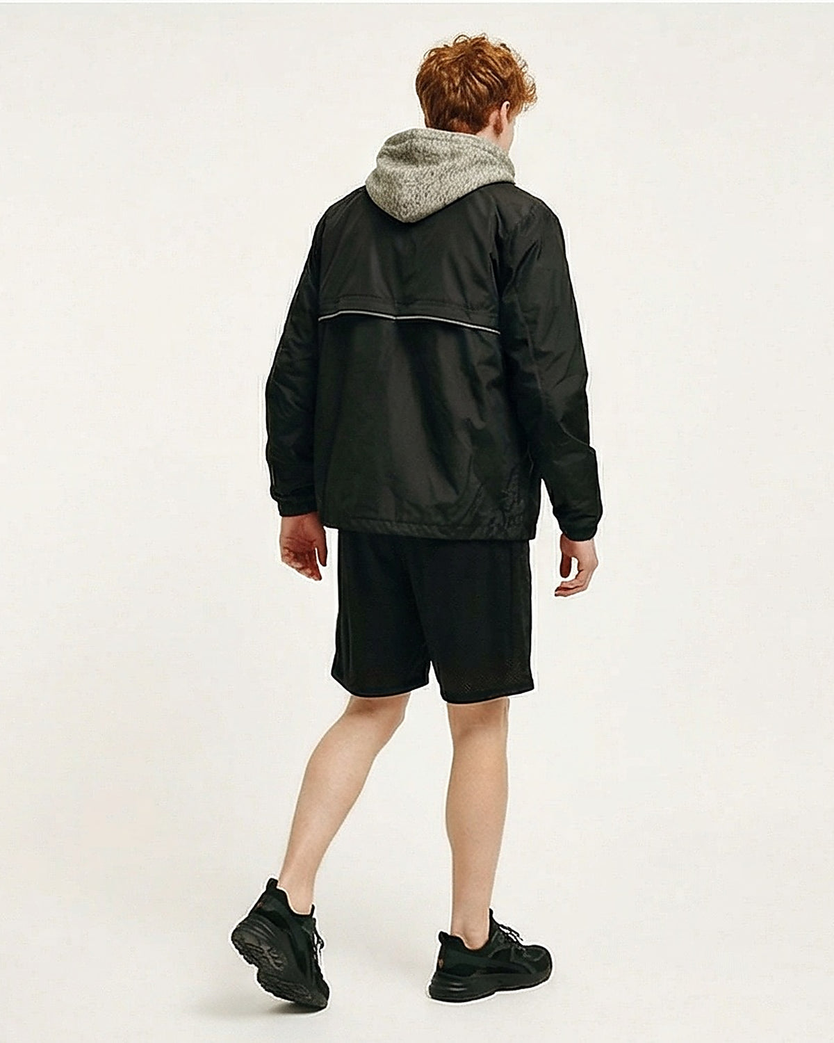 شورت رياضي رجالي بتصميم متعرج من ريفين - أسود - R216808