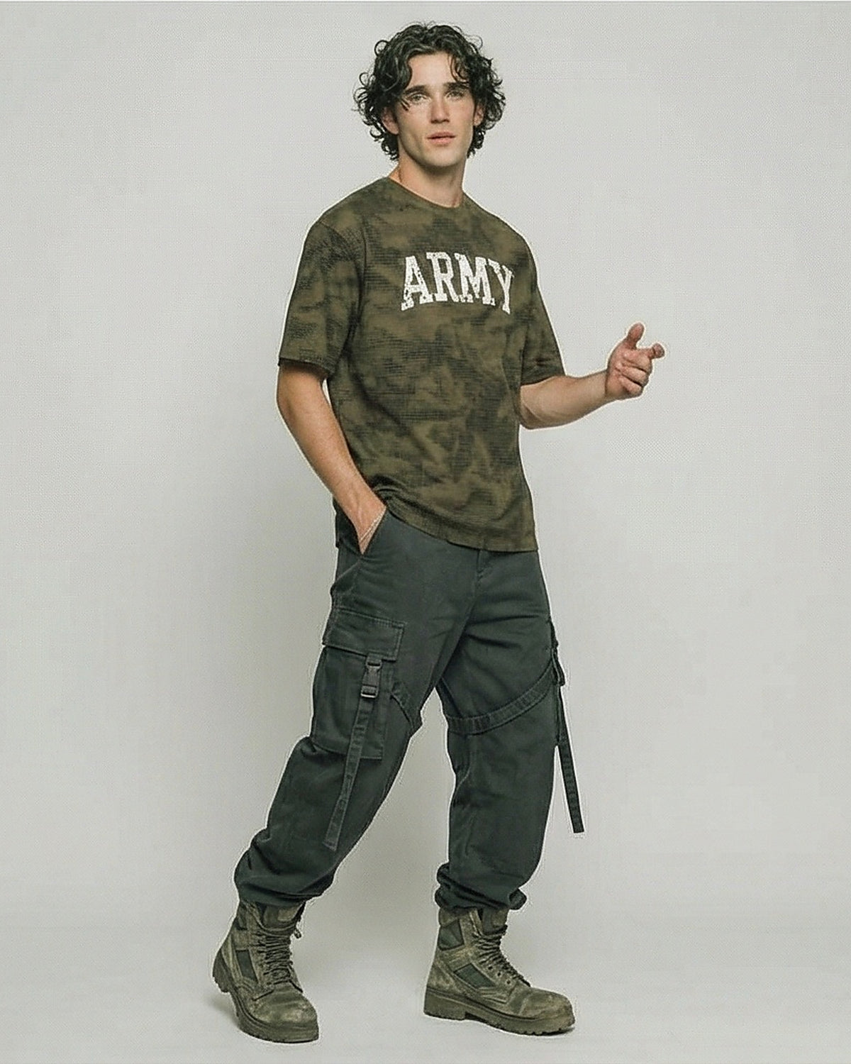 Ravin Men's Olive Camo Graphic Print T-Shirt