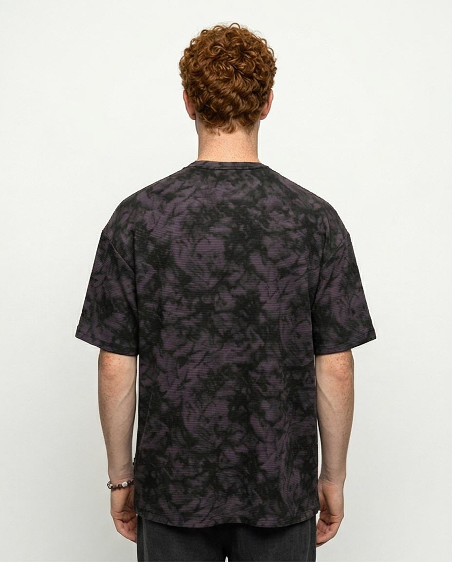 Dark Plum Storm Print Oversized Tee - R216849