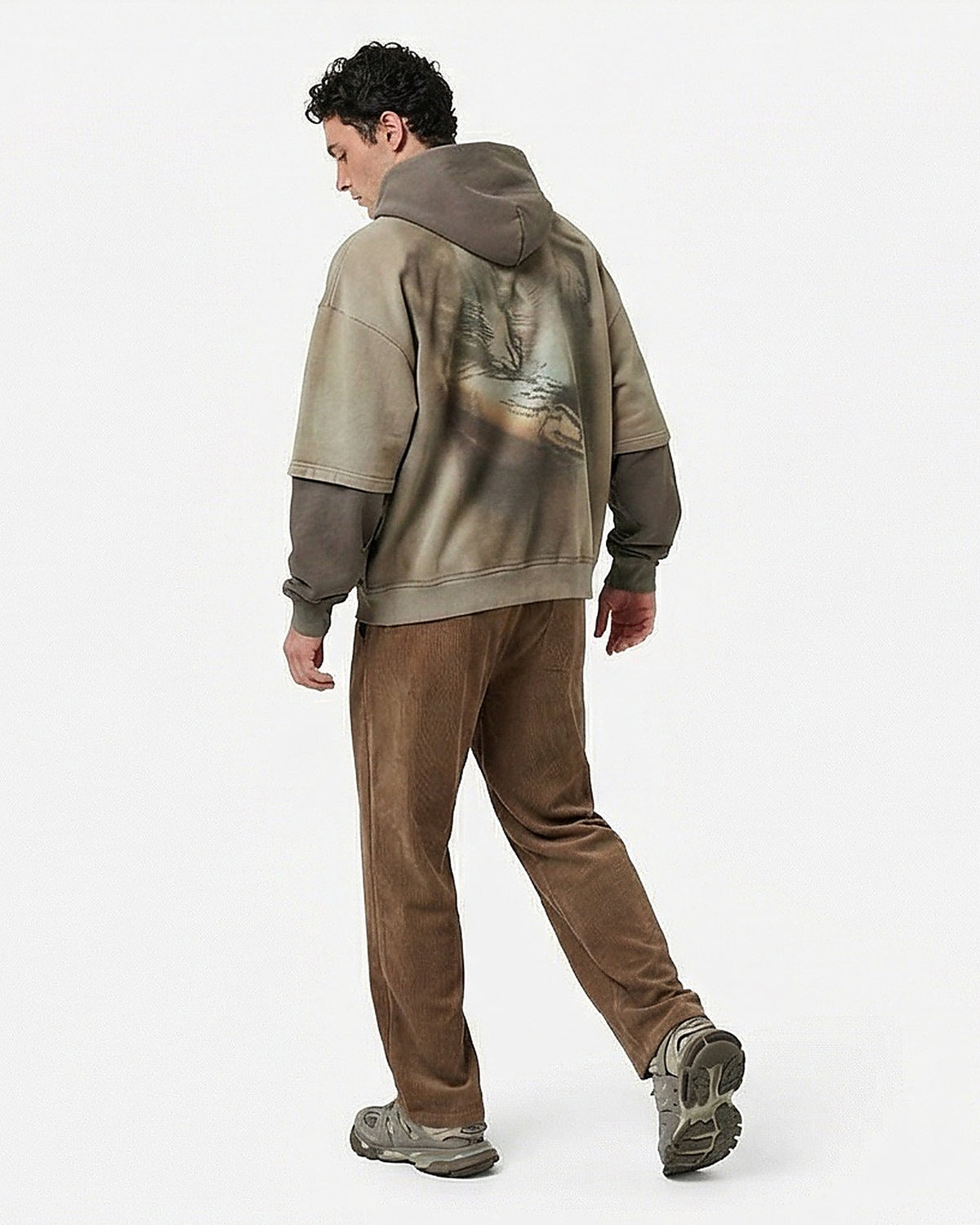 Earth Brown Relaxed Fit Corduroy Trousers - R216923