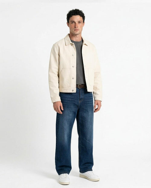 Ravin Men's Dark Wash Relaxed Wide-Leg Denim Jeans - R217112