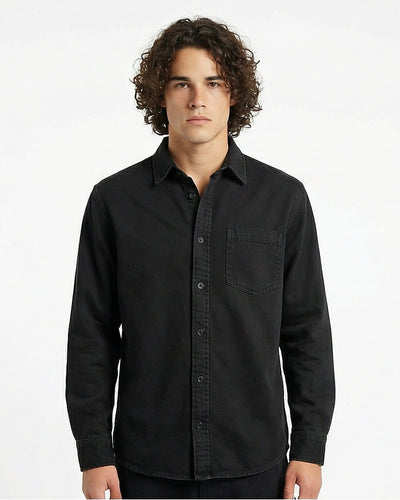 Men's Long Sleeve Shirt - Black
