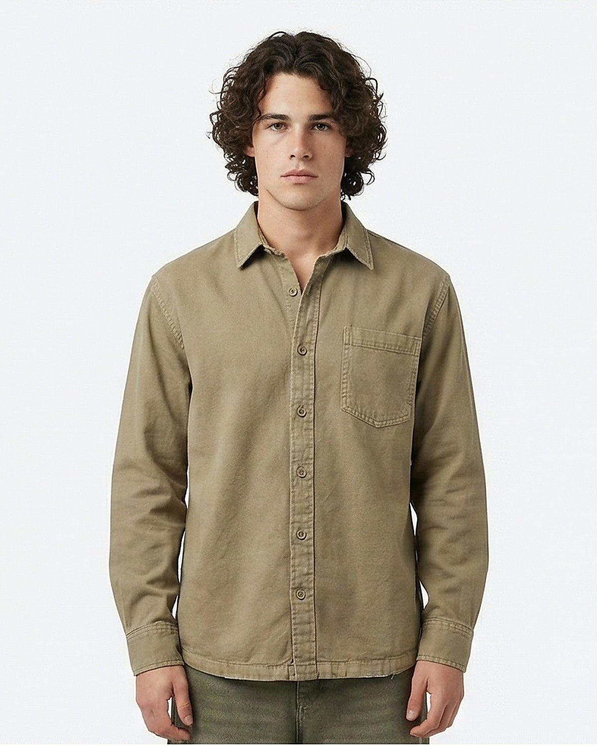 Men's Long Sleeve Shirt - Khaki
