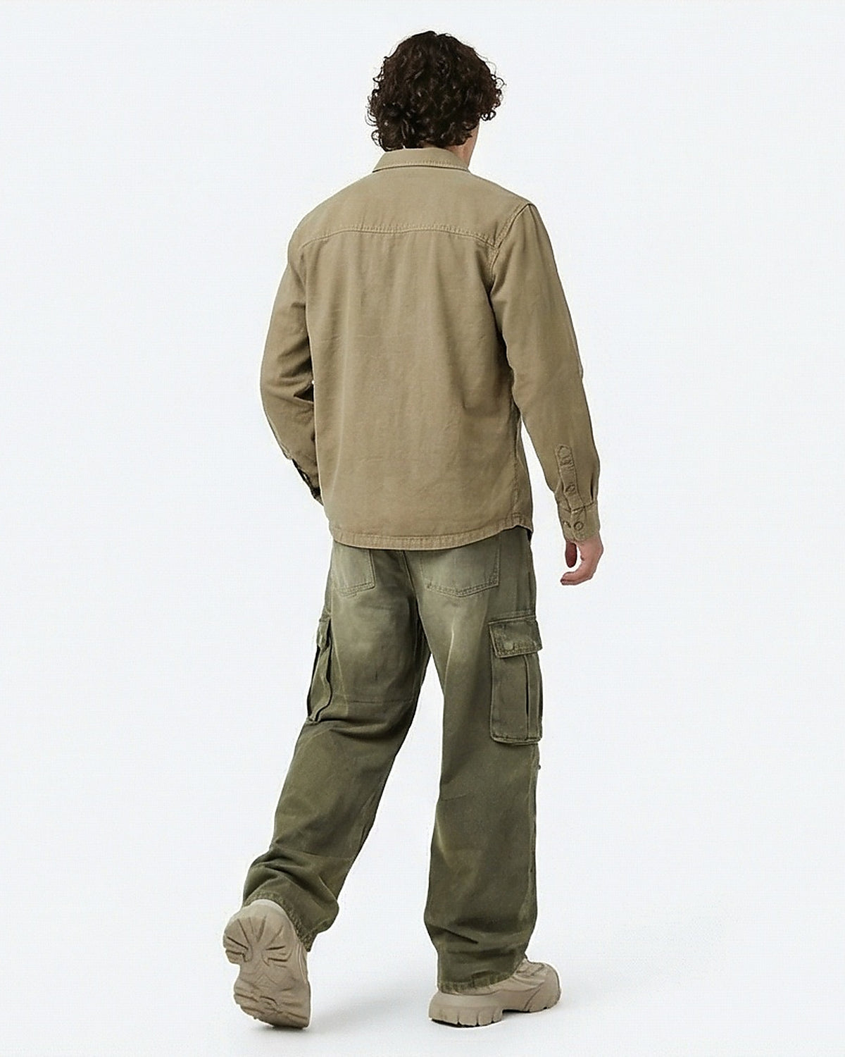 Essential Earthy Khaki Long Sleeve Utility Shirt