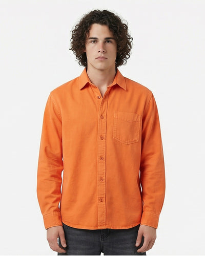 Men's Long Sleeve Shirt - Orange