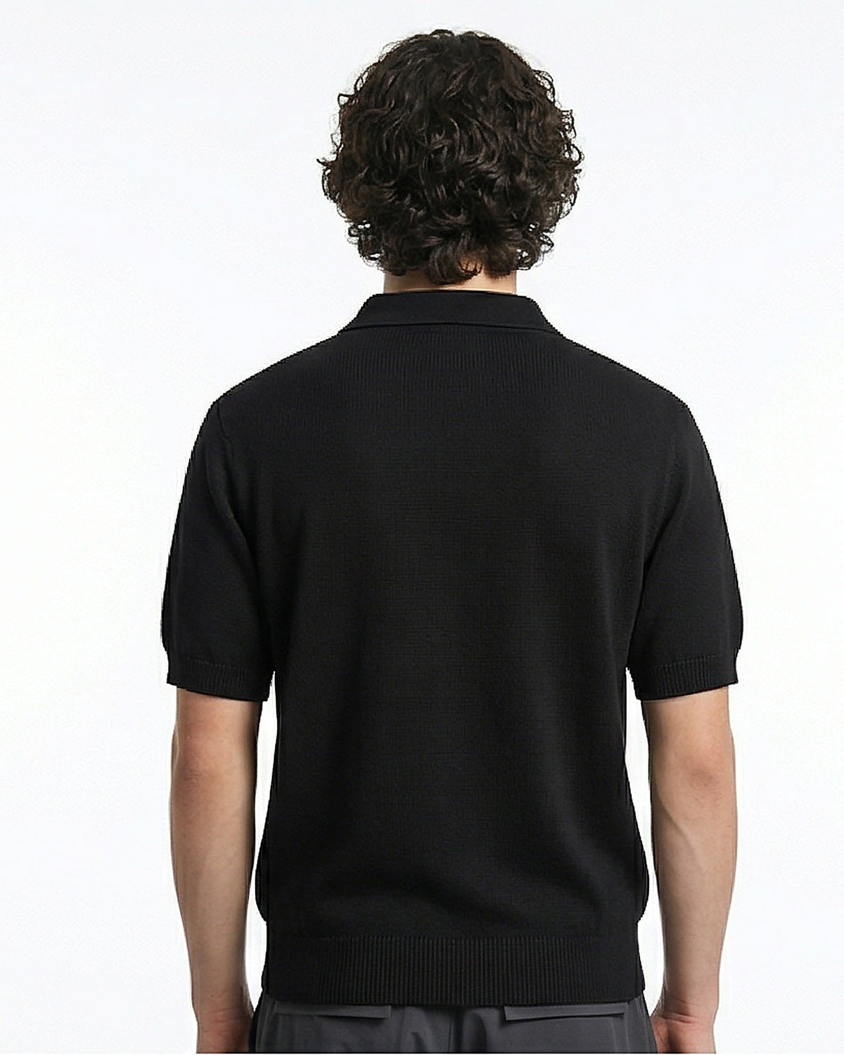 Ravin Essential Knit Johnny Collar Polo – Black - R217127