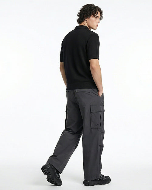 Ravin Essential Knit Johnny Collar Polo – Black - R217127