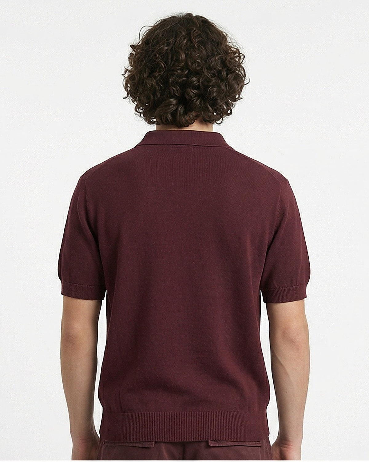 The Ravin Man: Deep Maroon Knit Polo - SS26 Essential