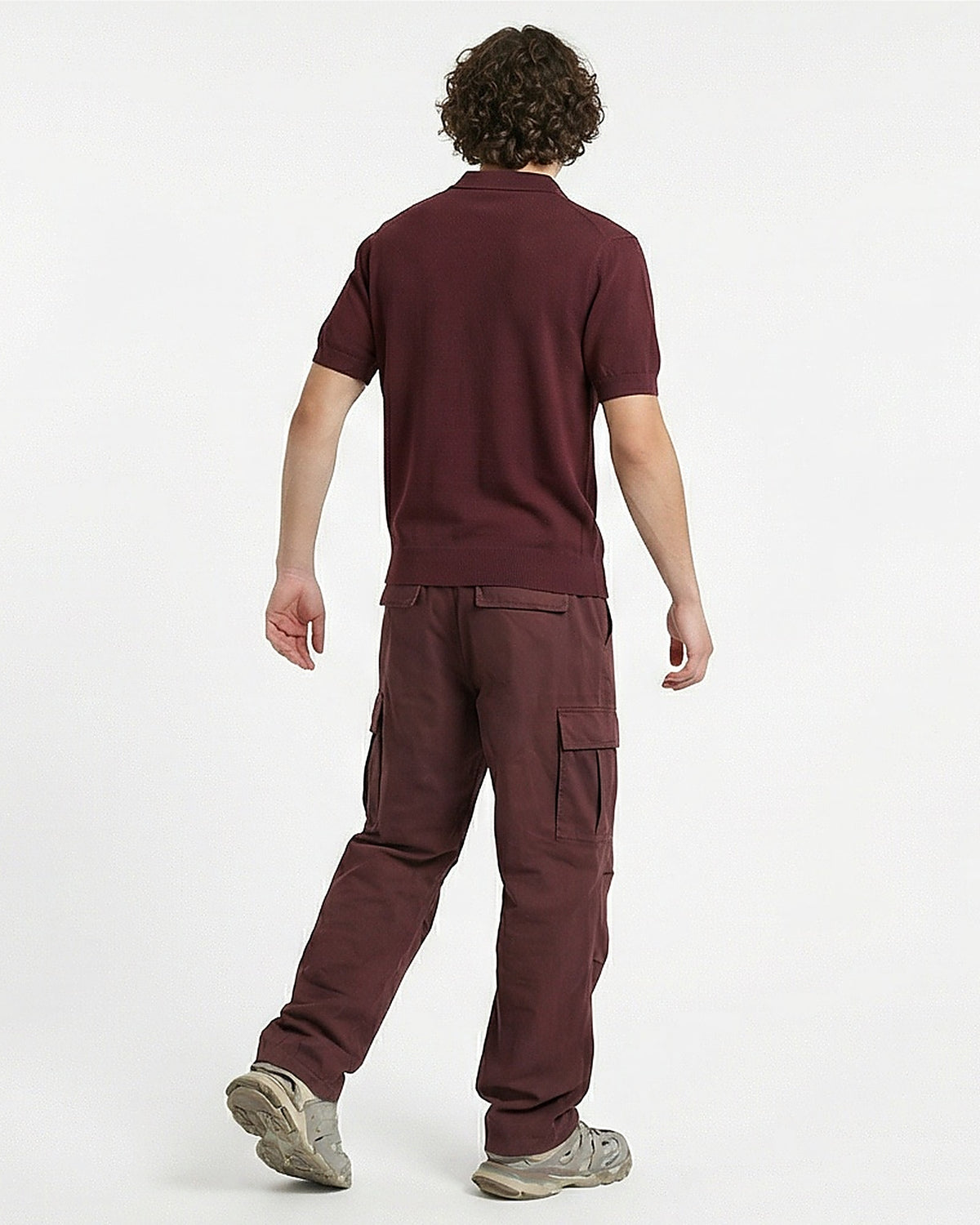 The Ravin Man: Deep Maroon Knit Polo - SS26 Essential