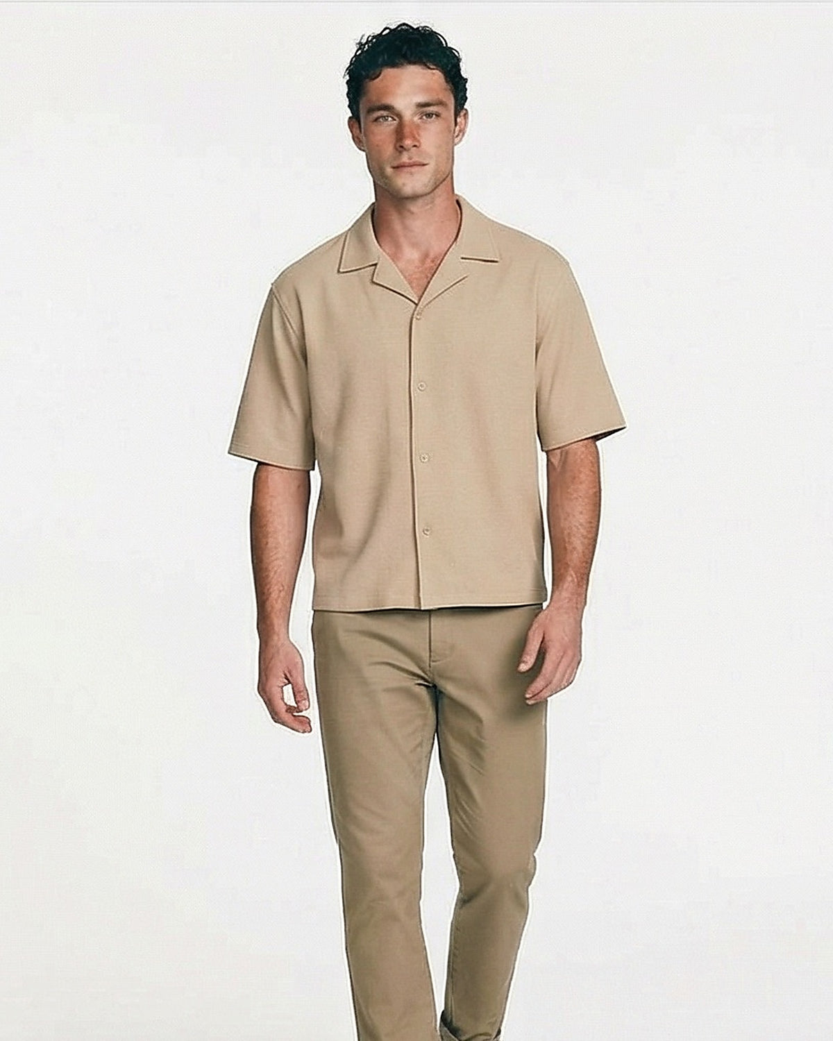 Stone Textured Relaxed Fit Resort Shirt - R217168