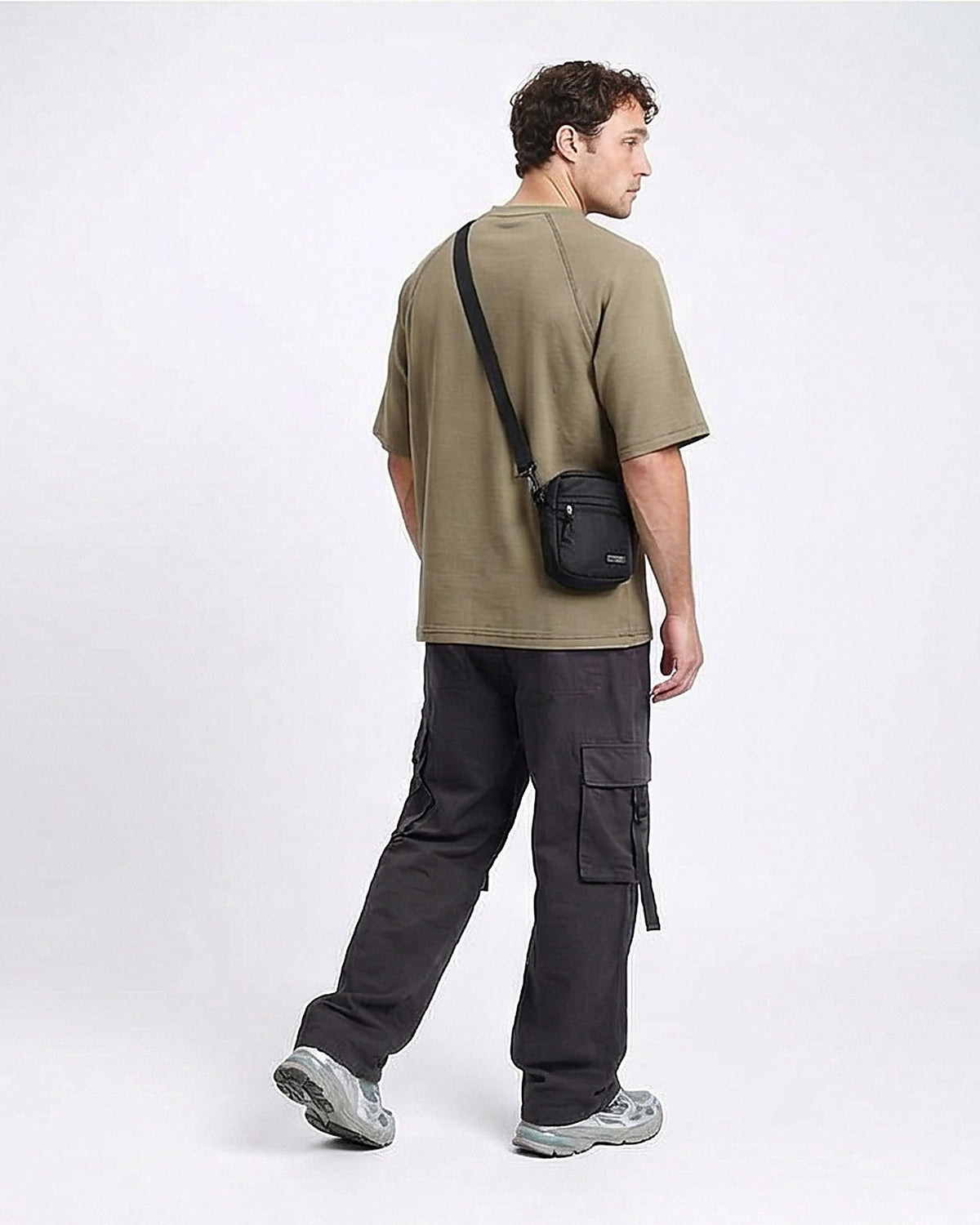 Olive Green Textured Raglan Sleeve Tee - R217172