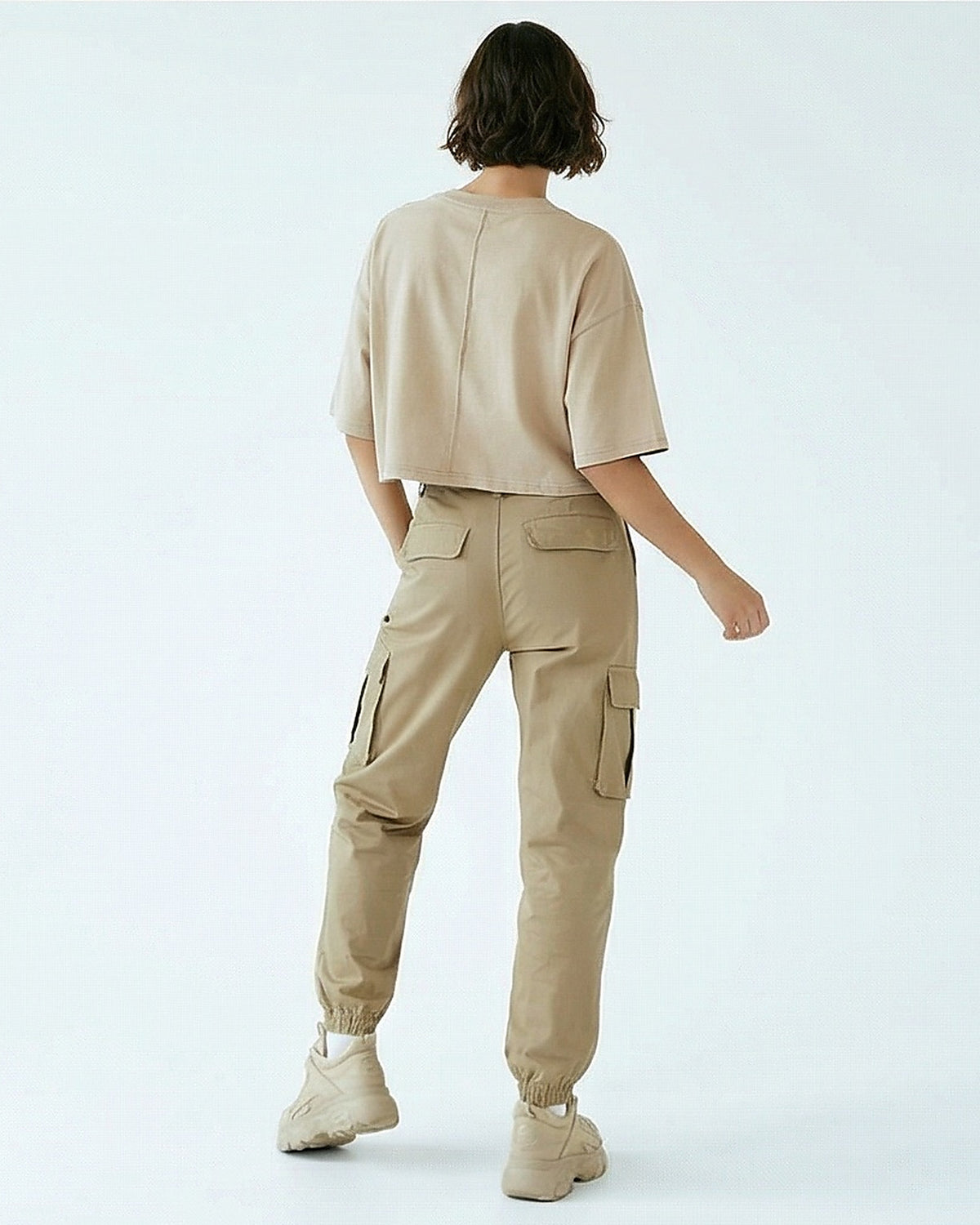 Stone Cropped Boxy Fit T-Shirt with Back Seam Detail - R217173