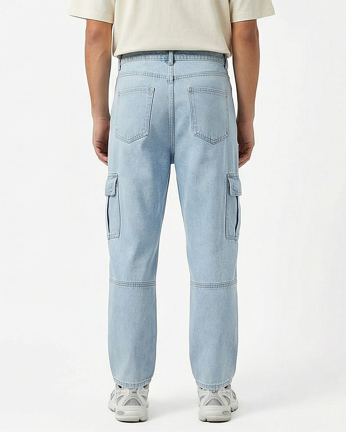Men's Architectural Light Wash Utility Cargo Jeans
