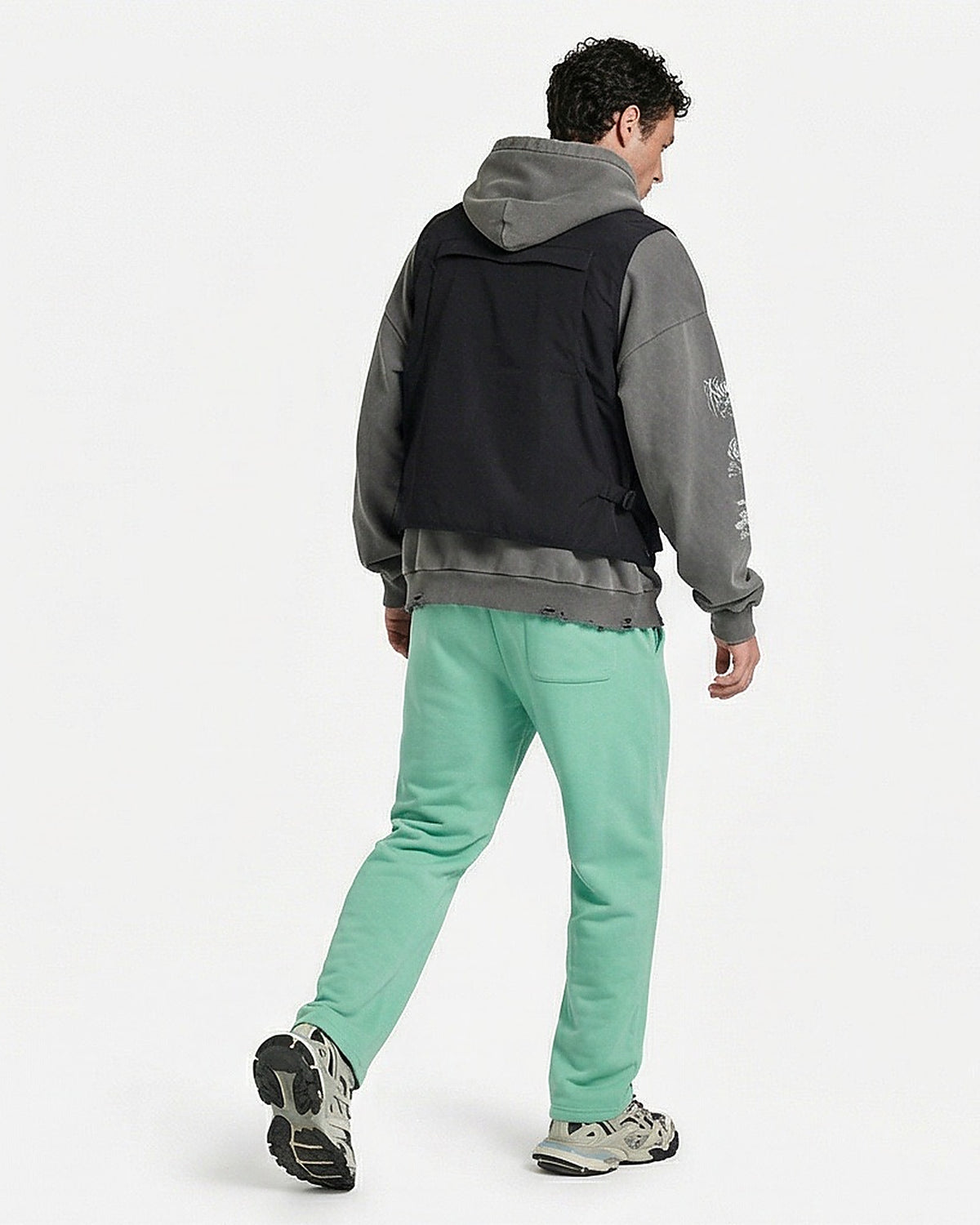 Mint Green Relaxed Fit Fleece Sweatpants - R217286