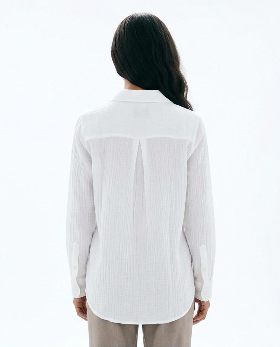 Ravin The Estate Collection | قميص نسائي منسوج خشن باللون الأبيض - R217298