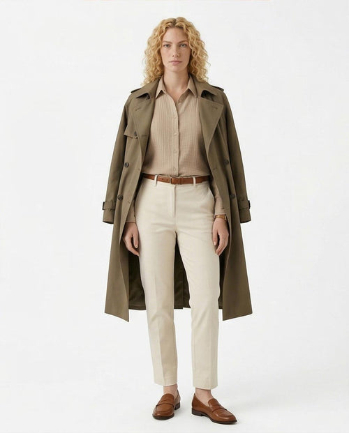 Ravin The Estate Collection | Raw Weave Textured Women Shirt in Antique Beige - R217299