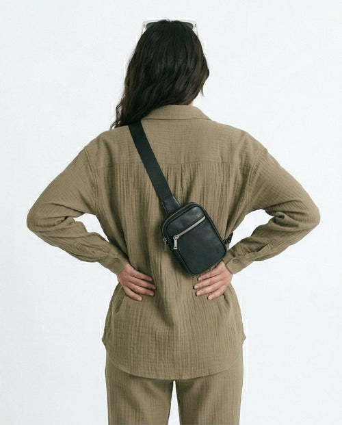 Ravin R217306 Relaxed Fit Crinkle Plissé Button-Down Shirt – Olive - R217306