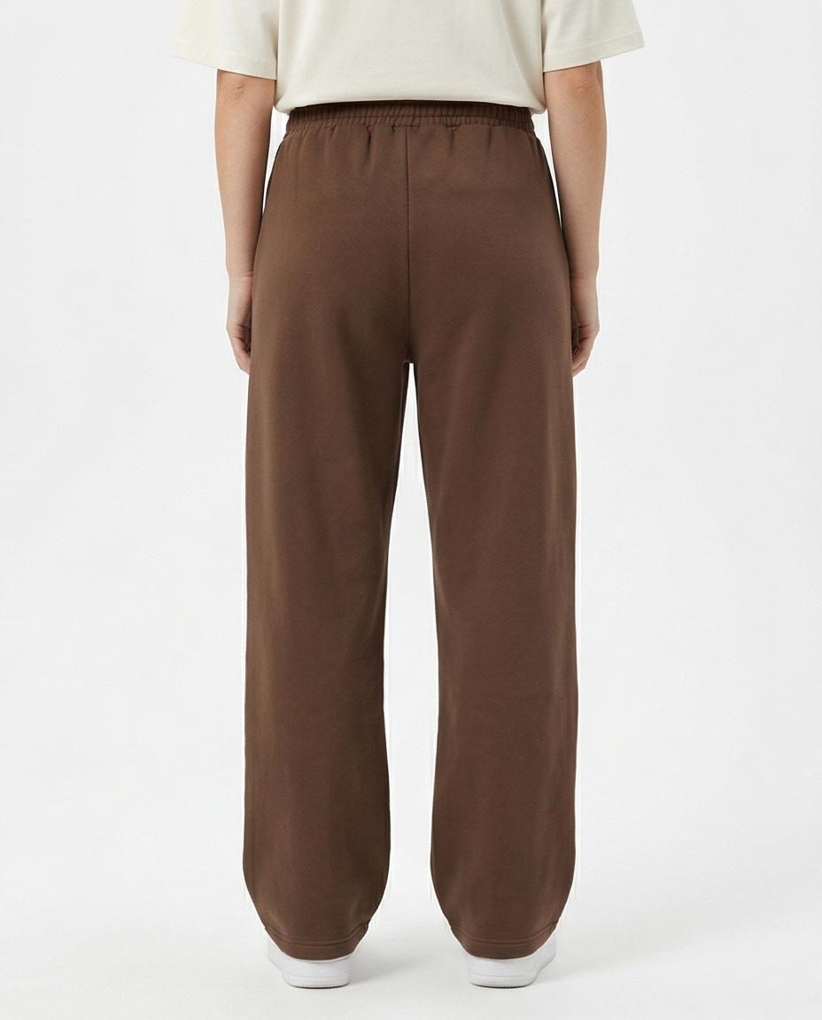 Ravin Wide-Leg Heavyweight Fleece Trousers in Chocolate Brown - R217328