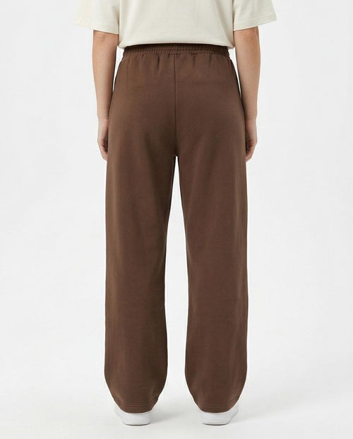 Ravin Wide-Leg Heavyweight Fleece Trousers in Chocolate Brown - R217328