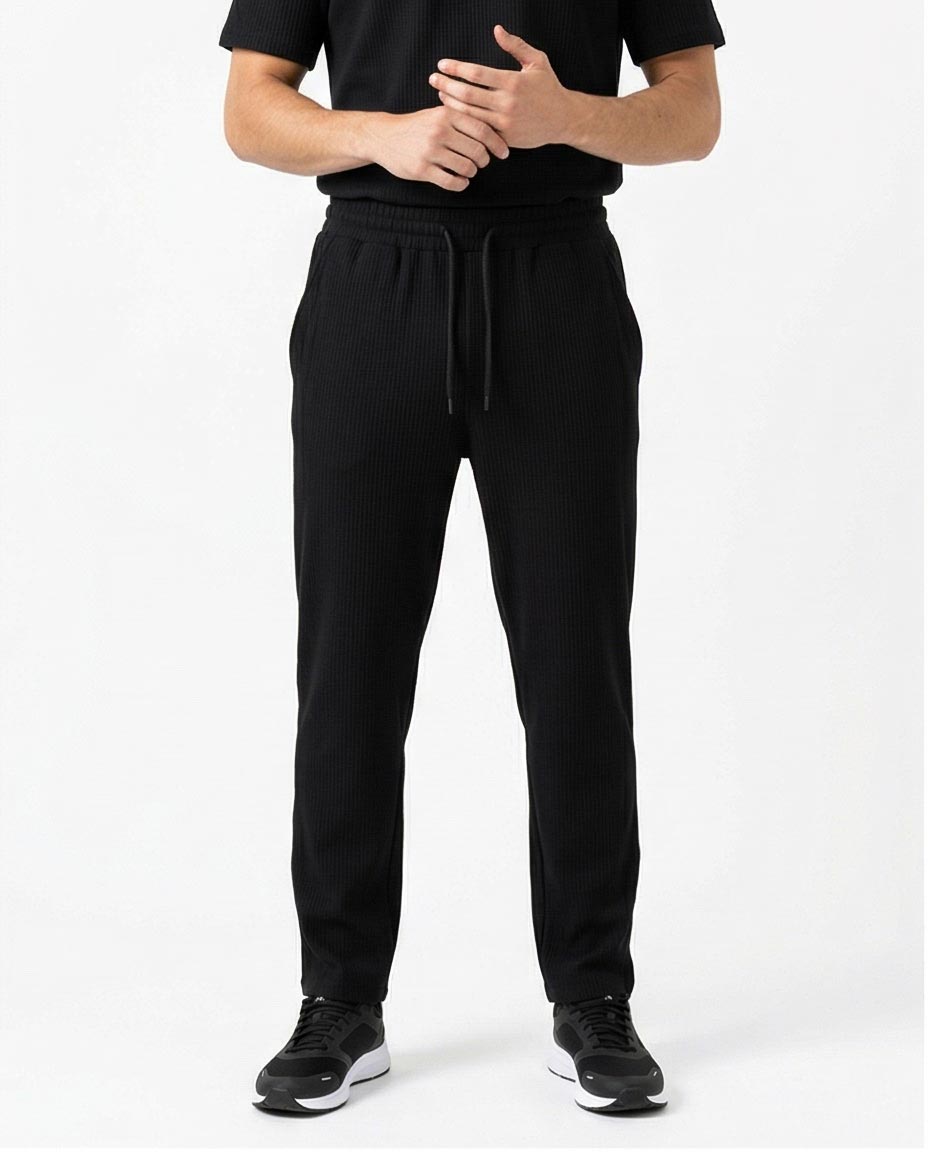 Ravin Ribbed Knit Straight-Leg Pants – Stealth Black - R217420
