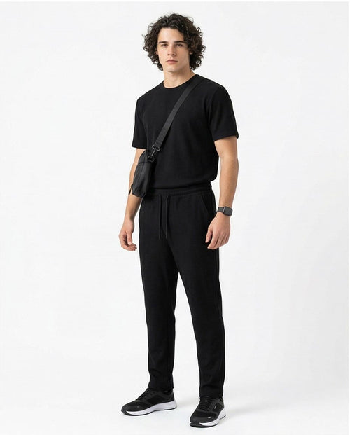 Ravin Ribbed Knit Straight-Leg Pants – Stealth Black - R217420