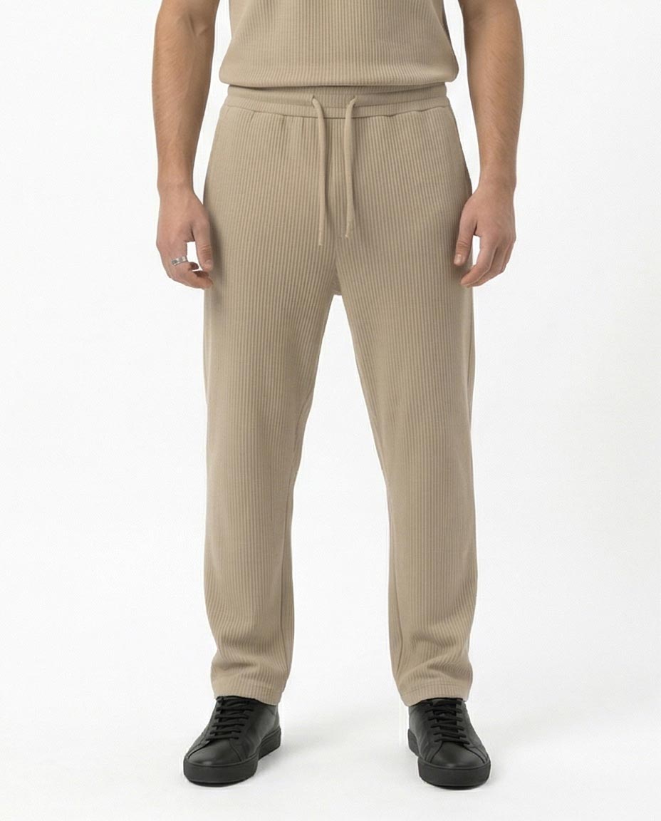 Ravin Ribbed Knit Straight-Leg Pants – Sand - R217421