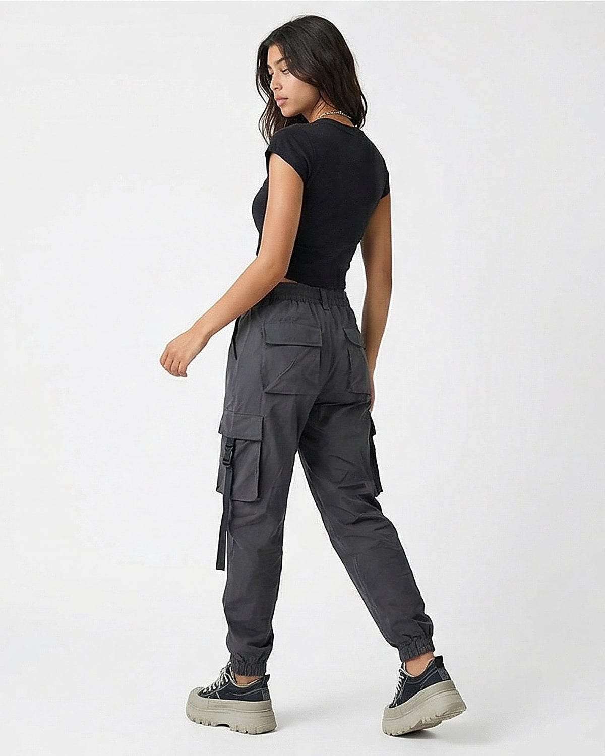 Midnight Black Cropped Essential Baby Tee - R217436