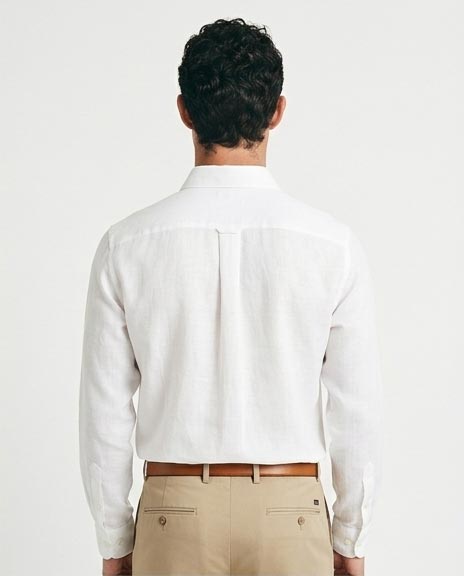 Ravin Men's Premium Linen-Blend Button-Down Shirt – Optic White - R217438