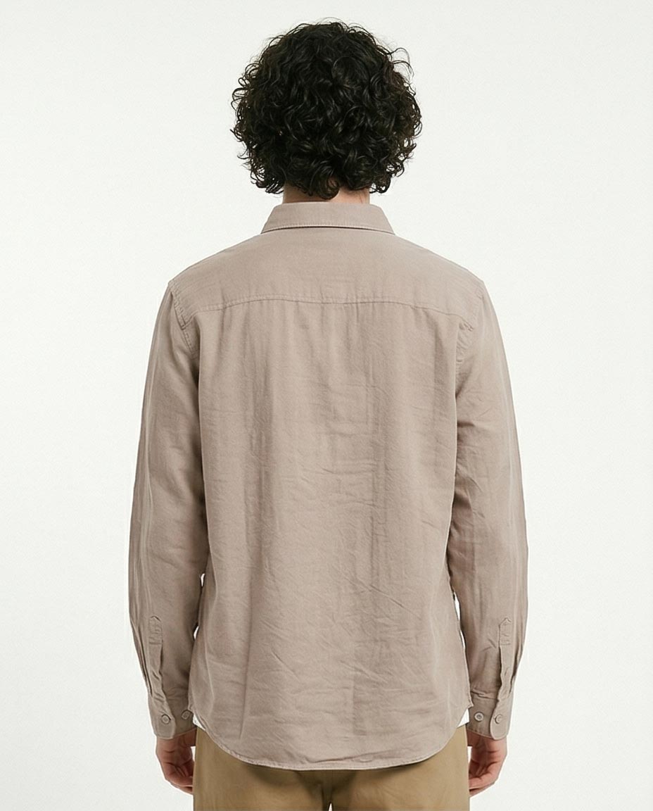 Ravin Men's Premium Linen-Blend Button-Down Shirt – Taupe - R217439