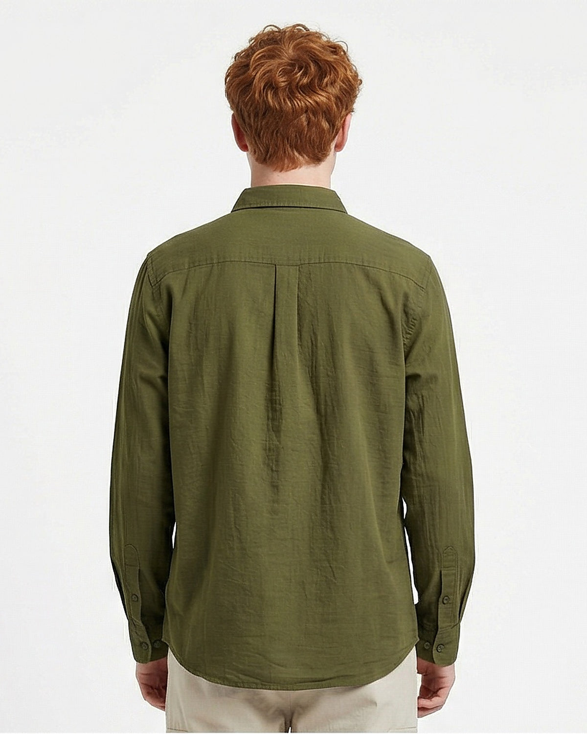 Ravin Men's Premium Linen-Blend Button-Down Shirt – Heritage Olive - R217440