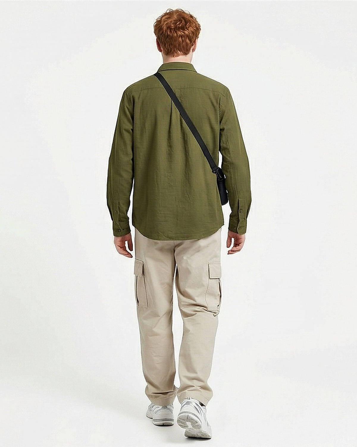 Ravin Men's Premium Linen-Blend Button-Down Shirt – Heritage Olive - R217440