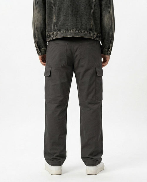 Ravin Relaxed-Fit Cargo Pants with Drawstring Waist – Dark Grey - R217441