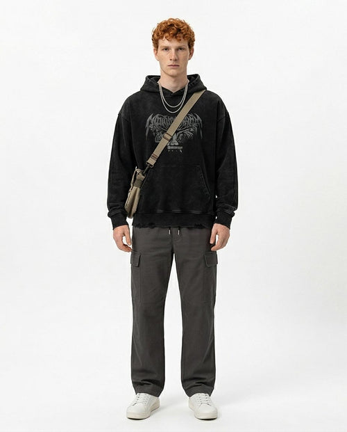 Ravin Relaxed-Fit Cargo Pants with Drawstring Waist – Dark Grey - R217441