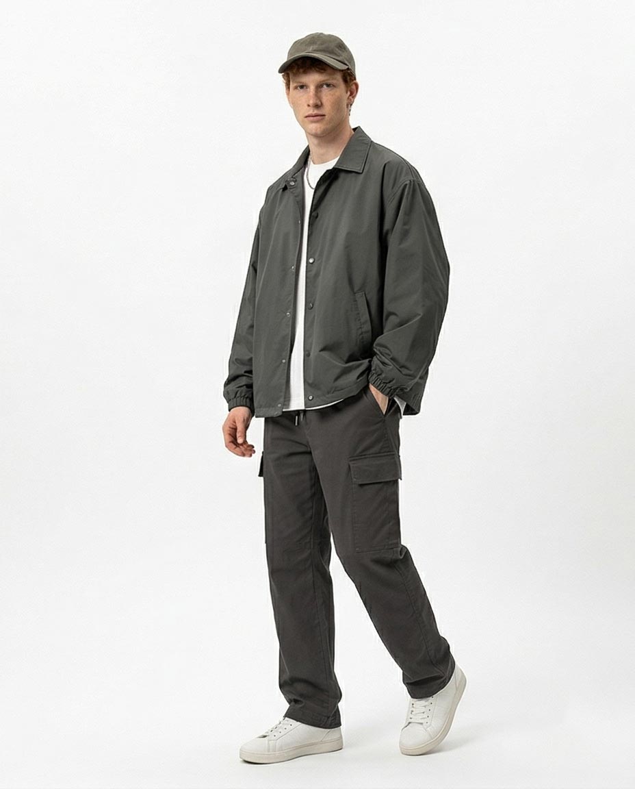 Ravin Relaxed-Fit Cargo Pants with Drawstring Waist – Dark Grey - R217441