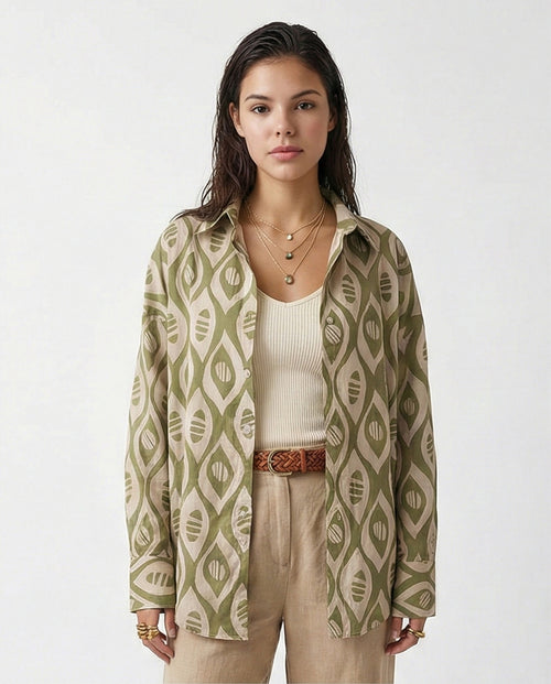 Women's Long Sleeve Shirt - Khaki