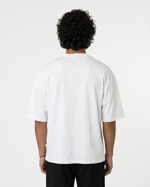 White Embossed Logo Interlock Oversized T-Shirt - R217492