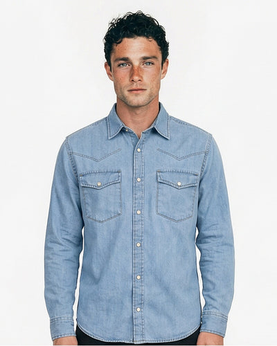 Men's Long Sleeve Shirt - Blue