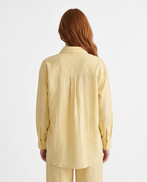 Lemon Sorbet Oversized Poplin Long Sleeve Shirt - R218020