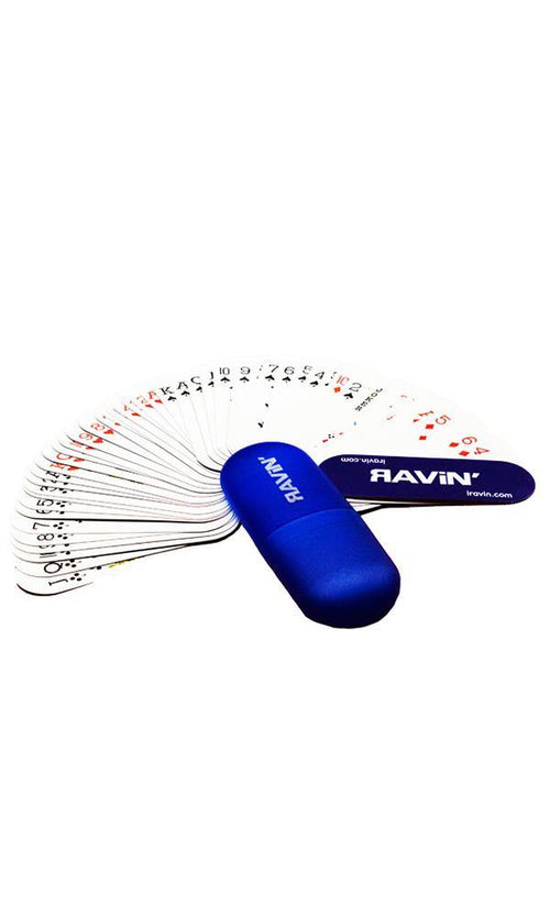 13781 Playing Cards With Plastic Case - Blue - Ravin 