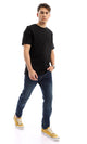 21213 Basic Solid Short Sleeves Black T-shirt