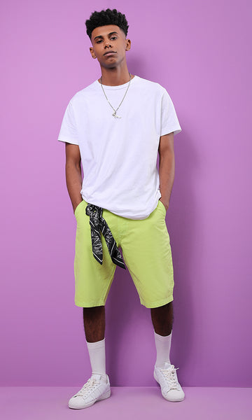 27115 Lime Green Modern Fit Solid Basic Short