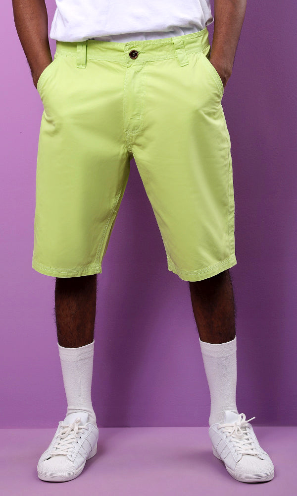 27115 Lime Green Modern Fit Solid Basic Short